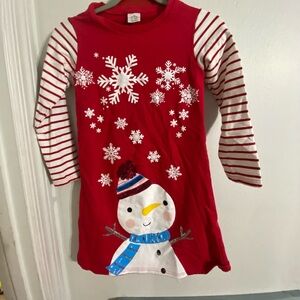 Source Unknown Red Snowman Dress